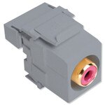 Leviton QuickPort RCA to 110 Snap-In Connector, Red Insert, Gray
