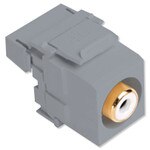 Leviton QuickPort RCA to 110 Snap-In Connector, White Insert, Gray