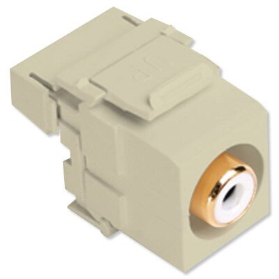 Leviton QuickPort RCA to 110 Snap-In Connector, White Insert, Ivory