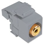 Leviton QuickPort RCA to 110 Snap-In Connector, Yellow Insert, Gray