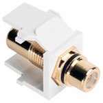 Leviton QuickPort RCA Snap-In Connector (Gold-Plated), Black Stripe, Brown
