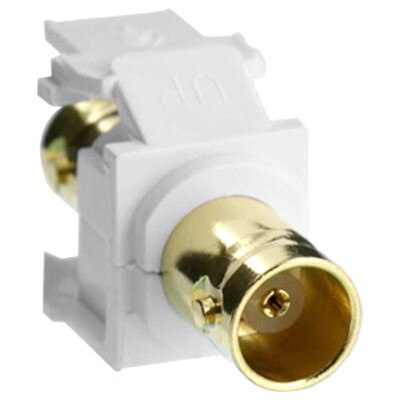 Leviton QuickPort BNC Snap-In Connector (Gold-Plated), White