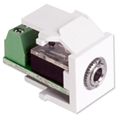 Leviton QuickPort 3.5mm Stereo Snap-In Connector, White