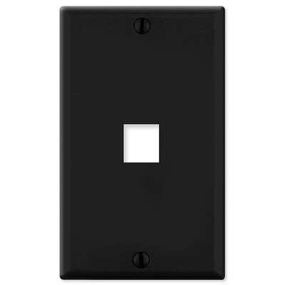Leviton QuickPort Wallplate, 1-Gang, 1-Port, Black