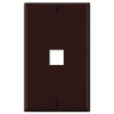 Leviton QuickPort Wallplate, 1-Gang, 1-Port, Brown
