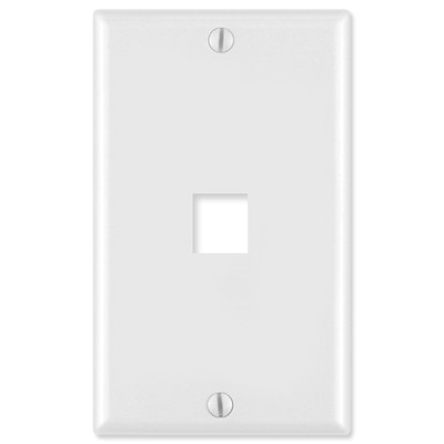 Leviton QuickPort Wallplate, 1-Gang, 1-Port, White