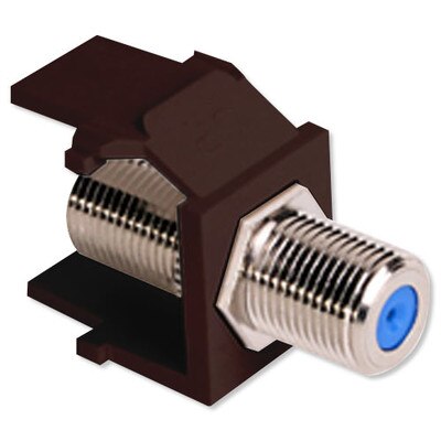 Leviton QuickPort F Snap-In Connector, Brown
