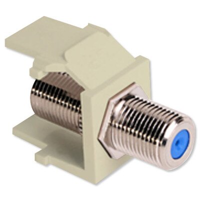 Leviton QuickPort F Snap-In Connector, Ivory