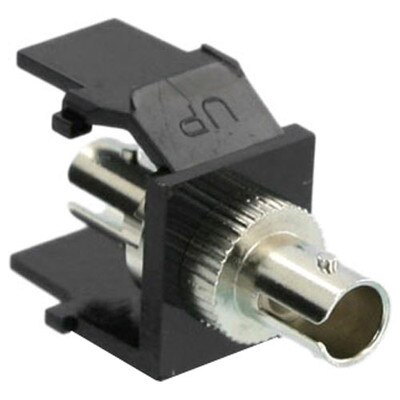 Leviton QuickPort ST Fiber Optic Snap-In Connector, Phosphor Bronze Sleeve, Black