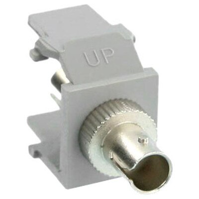 Leviton QuickPort ST Fiber Optic Snap-In Connector, Phosphor Bronze Sleeve, Gray