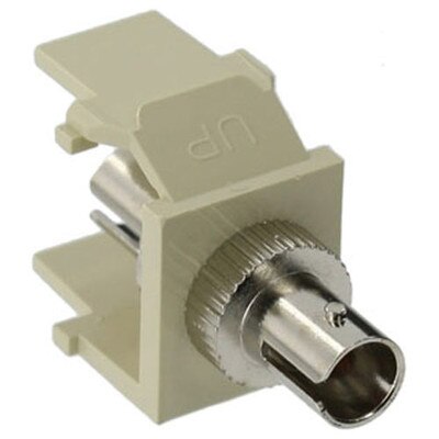 Leviton QuickPort ST Fiber Optic Snap-In Connector, Phosphor Bronze Sleeve, Ivory