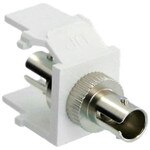 Leviton QuickPort ST Fiber Optic Snap-In Connector, Phosphor Bronze Sleeve, Gray