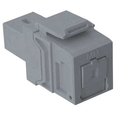 Leviton QuickPort SC Fiber Optic Snap-In Connector, Phosphor Bronze Sleeve, Gray