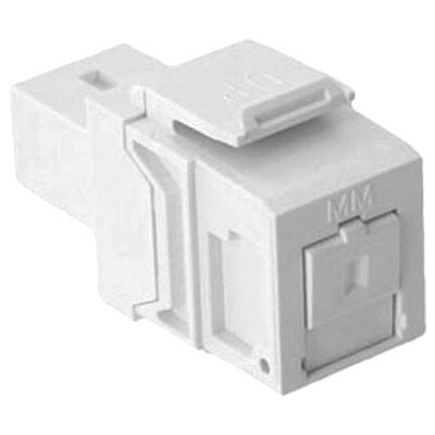 Leviton QuickPort SC Fiber Optic Snap-In Connector, Phosphor Bronze Sleeve, White