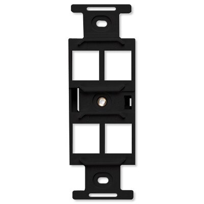 Leviton QuickPort Quad 106 Decora Insert, 4-Port, Black