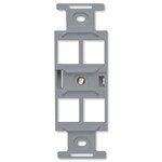 Leviton QuickPort Quad 106 Decora Insert, 4-Port, Gray