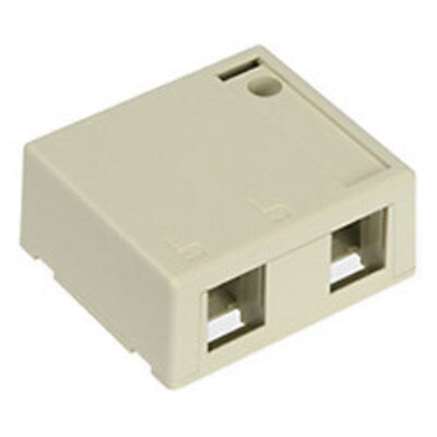 Leviton QuickPort Surface-Mount Box, 2-Port, Ivory