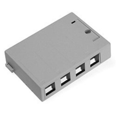 Leviton QuickPort Surface-Mount Box, 4-Port, Gray
