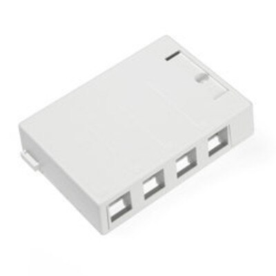 Leviton QuickPort Surface-Mount Box, 4-Port, White