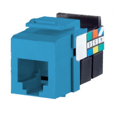 Leviton QuickPort Voice-Grade RJ11 Snap-In Connector, Blue