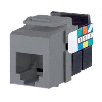 Leviton QuickPort Voice-Grade RJ11 Snap-In Connector, Gray