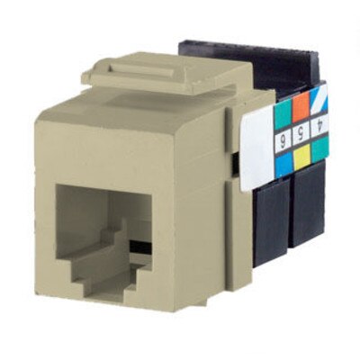 Leviton QuickPort Voice-Grade RJ11 Snap-In Connector, Ivory