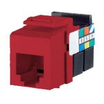 Leviton QuickPort Voice-Grade RJ11 Snap-In Connector, Red
