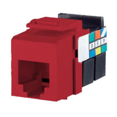 Leviton QuickPort Voice-Grade RJ11 Snap-In Connector, Red