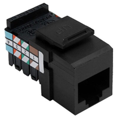 Leviton QuickPort Voice-Grade RJ45 Snap-In Connector, Black