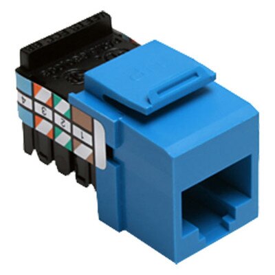Leviton QuickPort Voice-Grade RJ45 Snap-In Connector, Blue