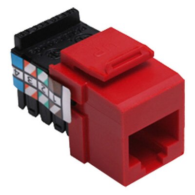 Leviton QuickPort Voice-Grade RJ45 Snap-In Connector, Crimson