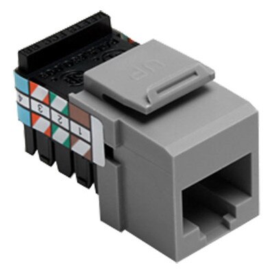 Leviton QuickPort Voice-Grade RJ45 Snap-In Connector, Gray