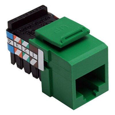Leviton QuickPort Voice-Grade RJ45 Snap-In Connector, Green