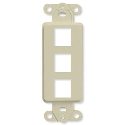 Leviton QuickPort Decora Insert, 3-Port, Ivory