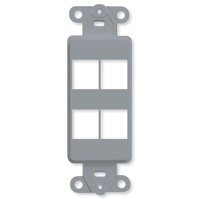 Leviton QuickPort Decora Insert, 4-Port, Gray