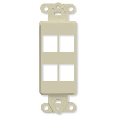 Leviton QuickPort Decora Insert, 4-Port, Ivory