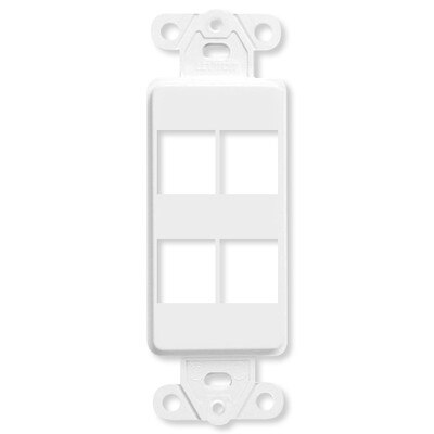Leviton QuickPort Decora Insert, 4-Port, White