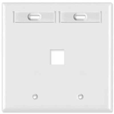 Leviton QuickPort Wallplate, 2-Gang, 1-Port (with ID Window), White