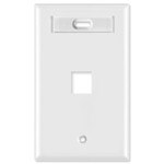 Leviton QuickPort Wallplate, 1-Gang, 1-Port (with ID Window), Gray