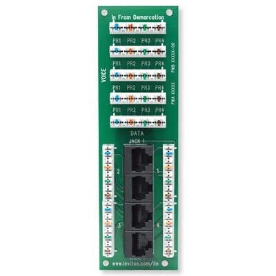 Leviton 1x4 Combo Phone & Data Board
