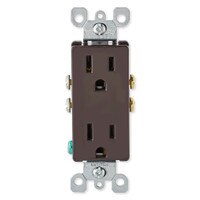 Leviton Residential Grade Duplex Receptacle, 15A, Brown