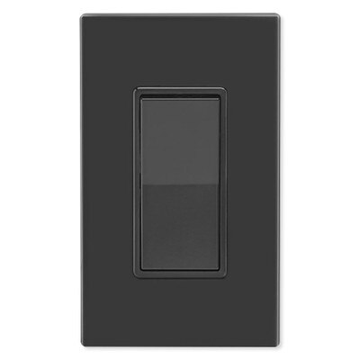 Leviton Decora Rocker Single-Pole AC Quiet Switch, 15A, 120/277V, Black