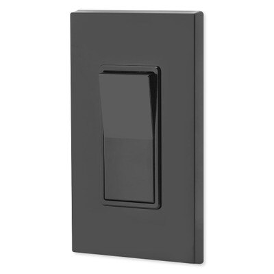 Leviton Decora Rocker Single-Pole AC Quiet Switch, 15A, 120/277V, Black