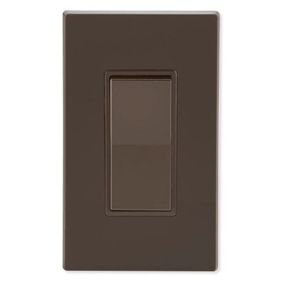 Leviton Decora Rocker Single-Pole AC Quiet Switch, 15A, 120/277V, Brown
