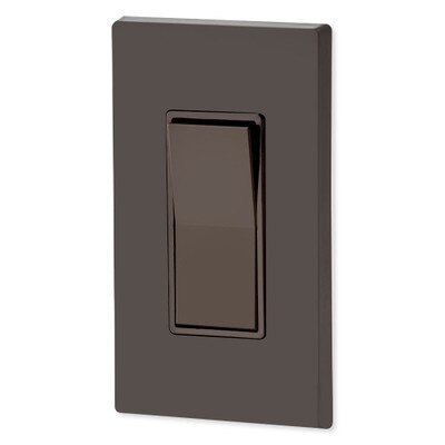 Leviton Decora Rocker Single-Pole AC Quiet Switch, 15A, 120/277V, Brown