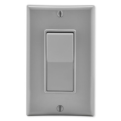 Leviton Decora Rocker Single-Pole AC Quiet Switch, 15A, 120/277V, Gray