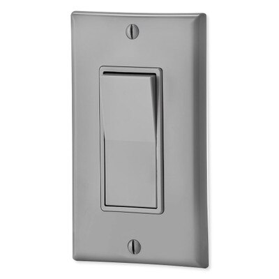 Leviton Decora Rocker Single-Pole AC Quiet Switch, 15A, 120/277V, Gray