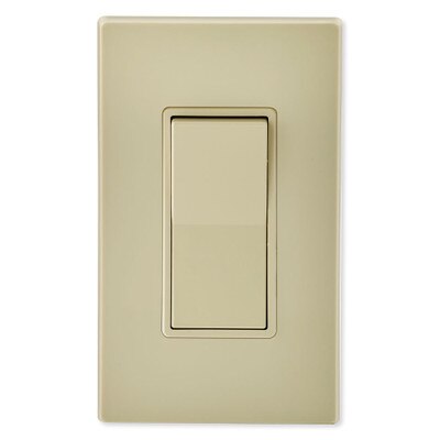 Leviton Decora Rocker Single-Pole AC Quiet Switch, 15A, 120/277V, Ivory