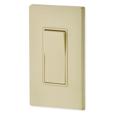 Leviton Decora Rocker Single-Pole AC Quiet Switch, 15A, 120/277V, Ivory