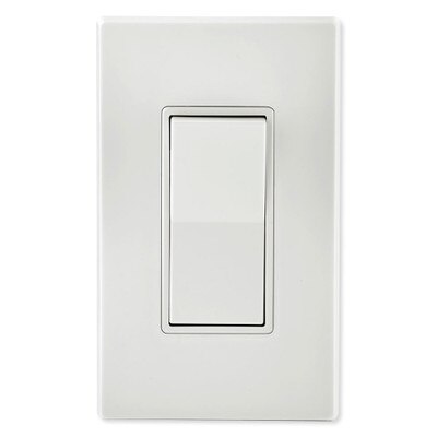 Leviton Decora Rocker Single-Pole AC Quiet Switch, 15A, 120/277V, White